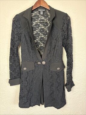 Frank Lyman Lace Paneled Blazer